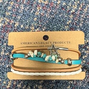 New American Legacy Products Turquoise and Tan Bracelet Set